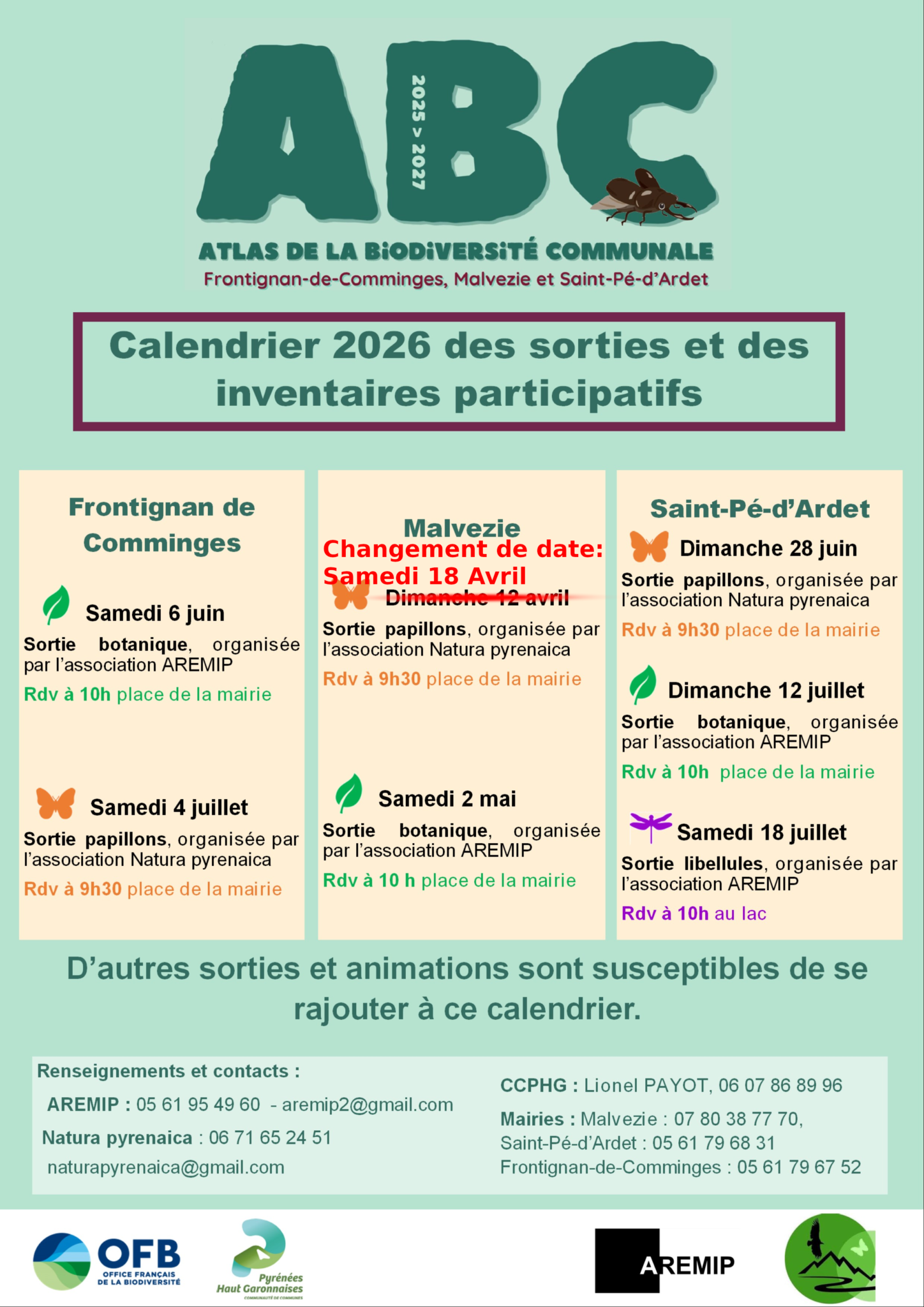 ABC : Calendrier des animations 2026