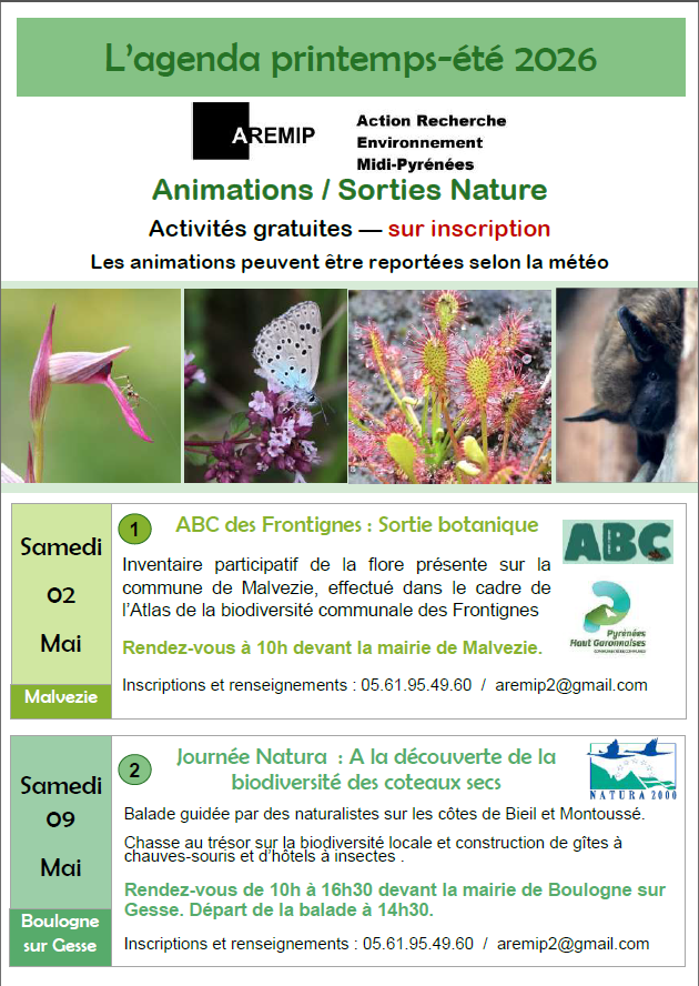 Programme d&rsquo;animations printemps – été 2026